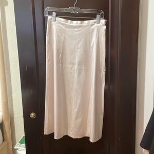 Prada cream satin silk skirt